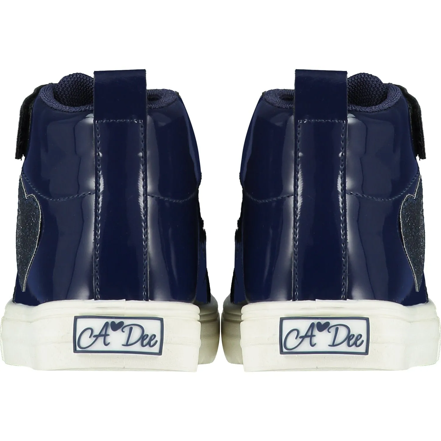 A DEE - Sweetheart Glitter High Top Trainers - Blue Navy