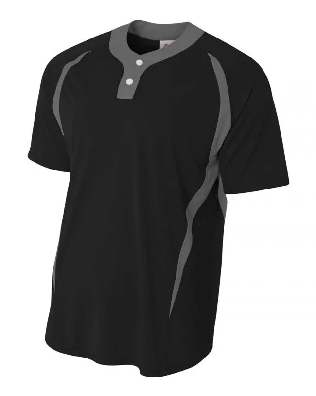 A4 Two-Button Performance Baseball Jersey