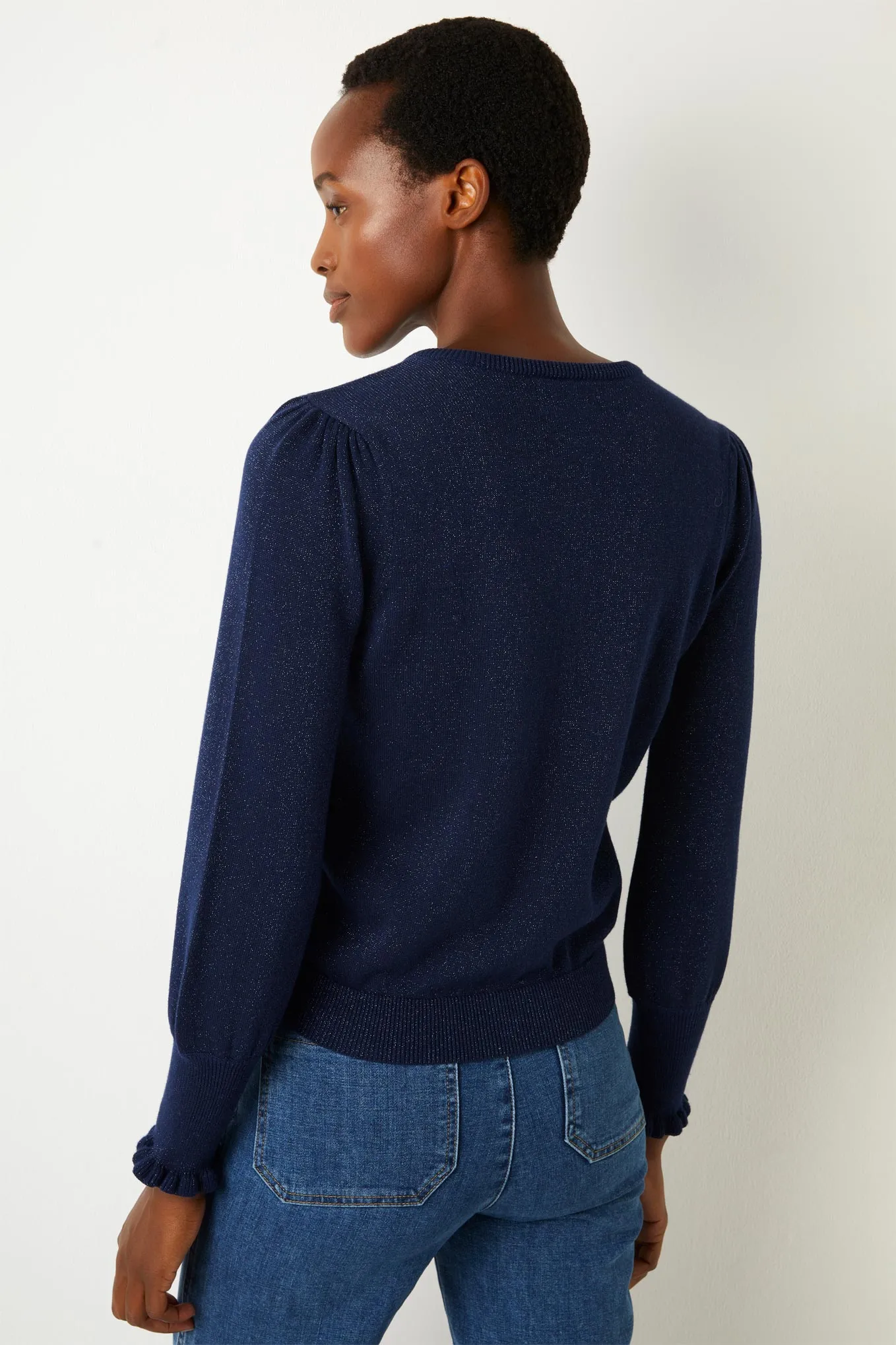 Adele Shimmer Cardigan - Navy