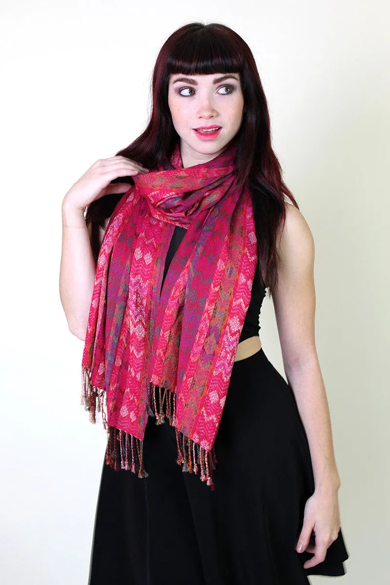 Amelia Chevron Jacquard Scarf / Shawl