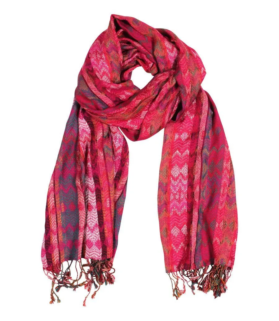 Amelia Chevron Jacquard Scarf / Shawl