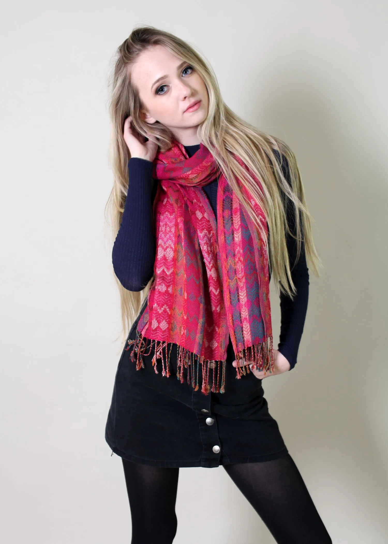 Amelia Chevron Jacquard Scarf / Shawl