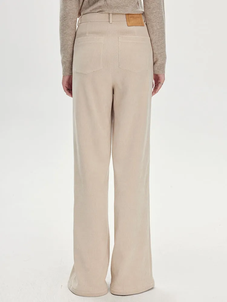 Ankle Slit Corduroy Trousers