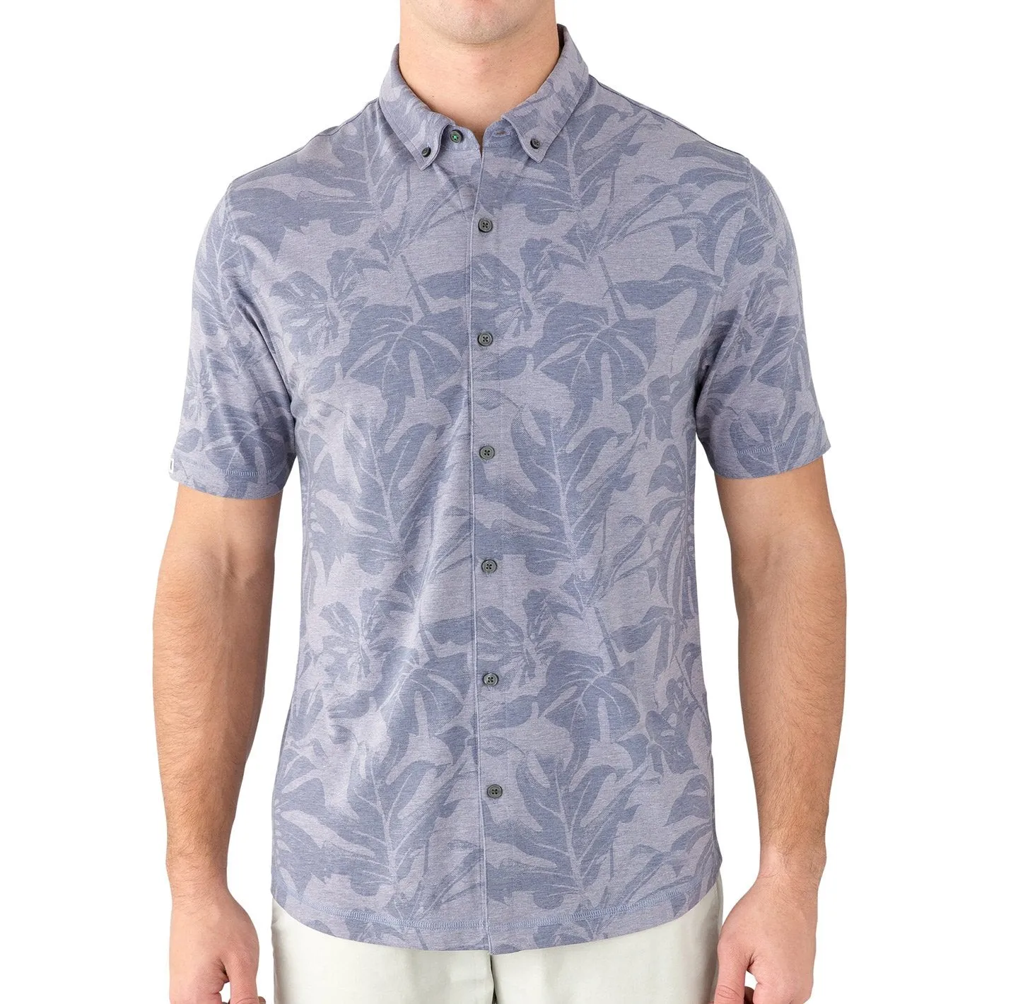 Anza Monstera Print Button-Down Shirt