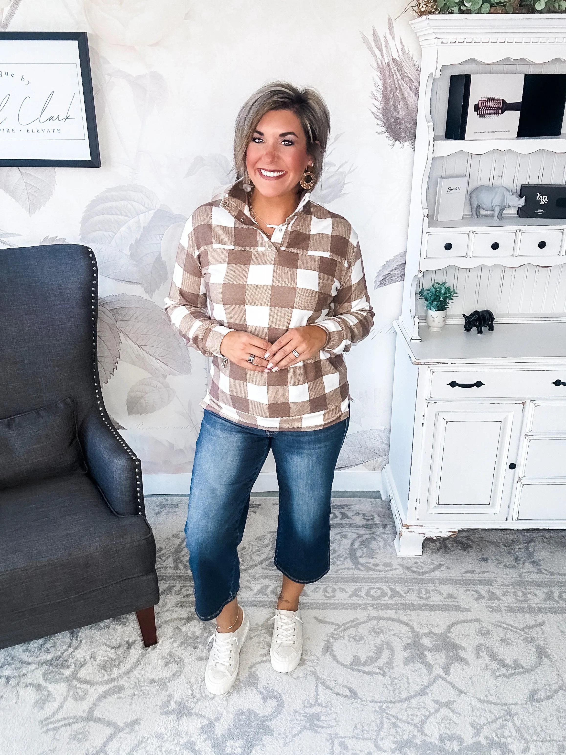 Be Free Plaid Pullover