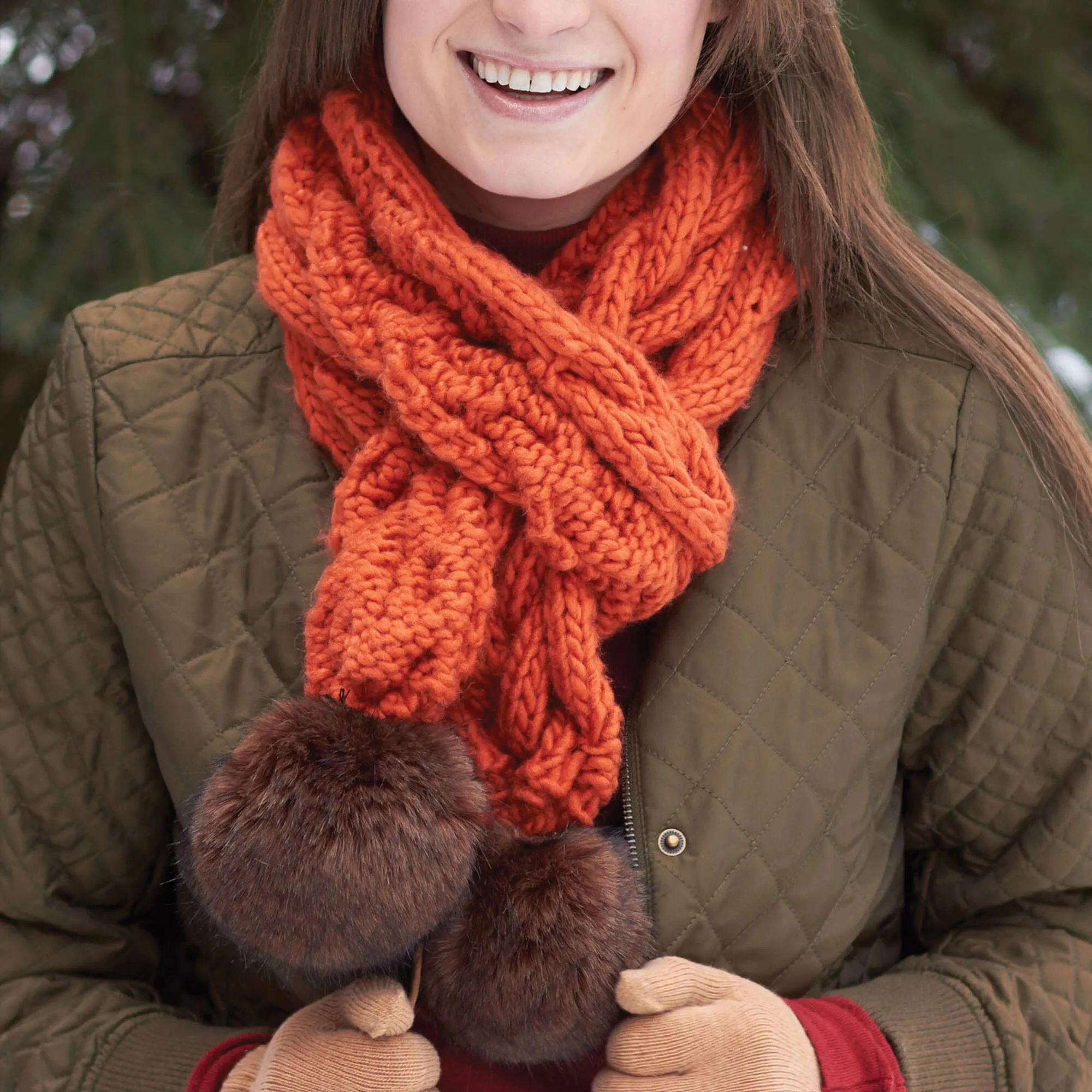Bernat Knit Snowdrift Cable Scarf