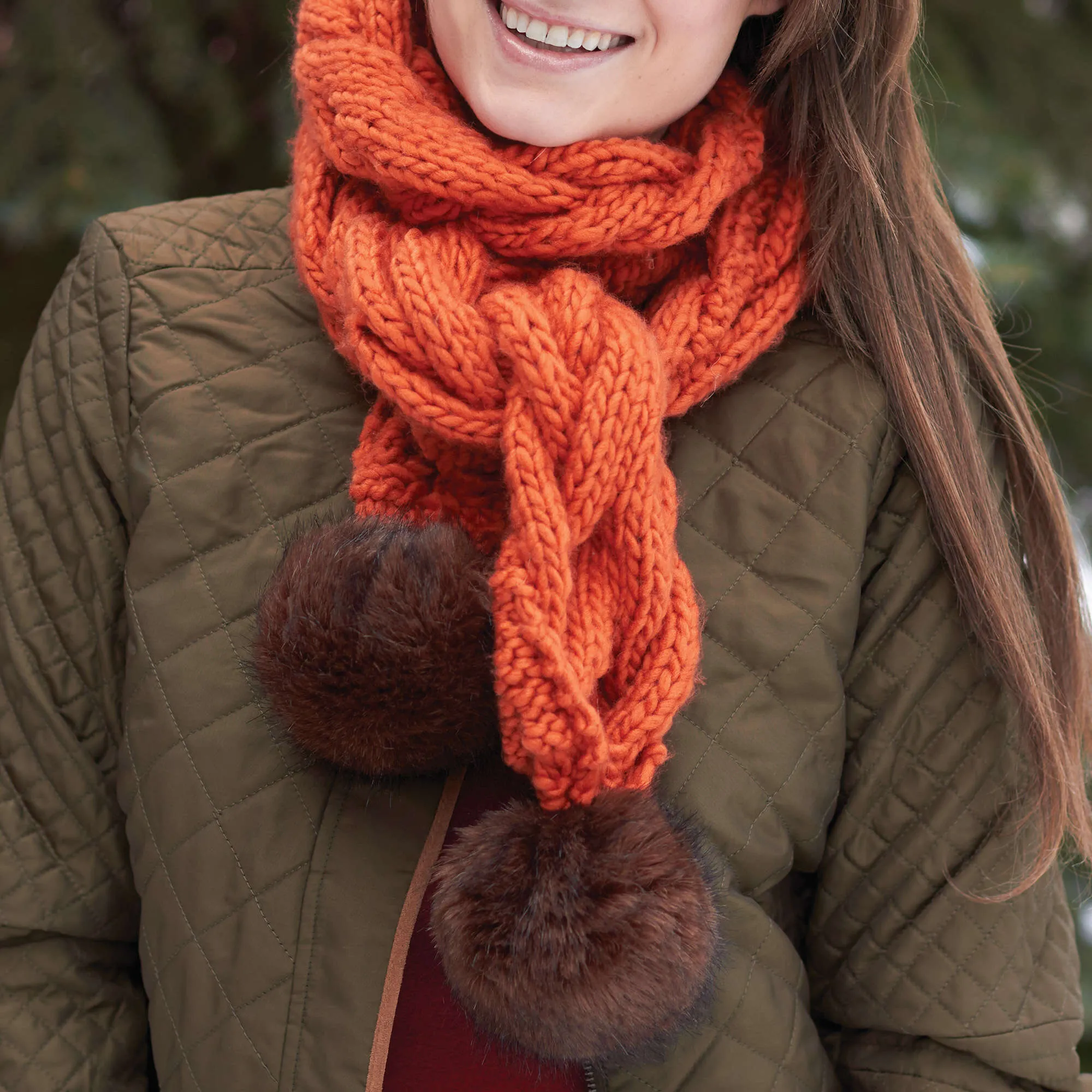 Bernat Knit Snowdrift Cable Scarf