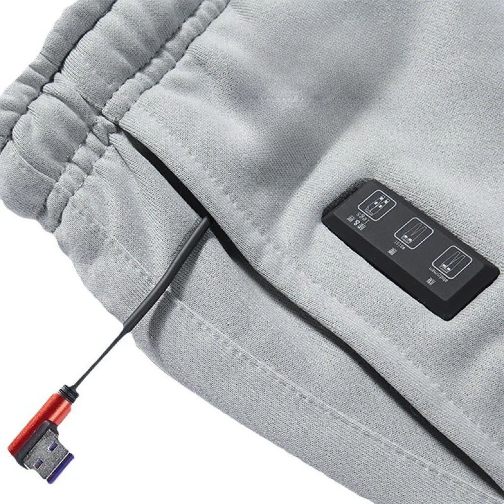 Camouflage Heated Cargo Pants With Portable Charger Multi-Pocket Outdoor Trousers for Fishing
