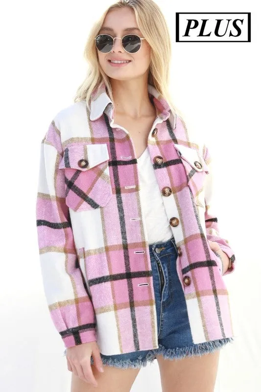 CG Brushed Plaid Shacket