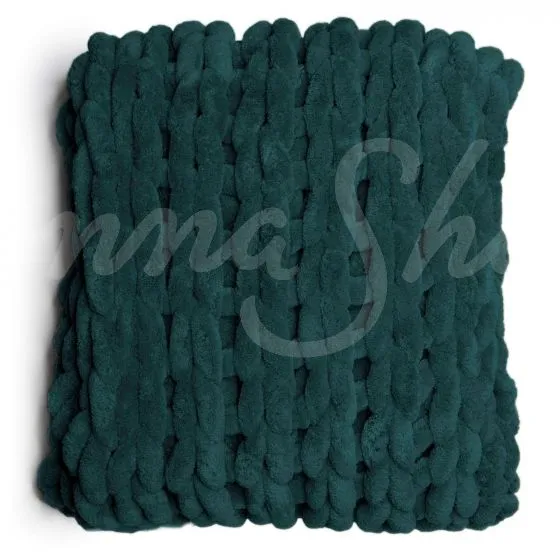 Chenille Chunky Knit Throw ~ Peacock