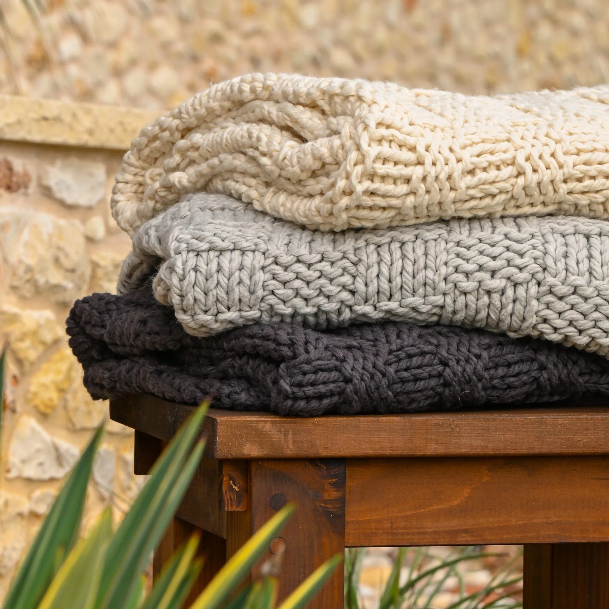 Chess Knit Throw