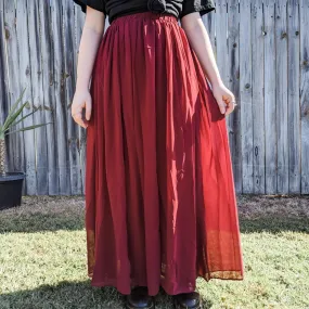 Chiffon Maxi Skirt - Burgundy