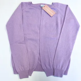 Children’s Lilac Purple Cashmere Crew Neck Cardigan Age 12