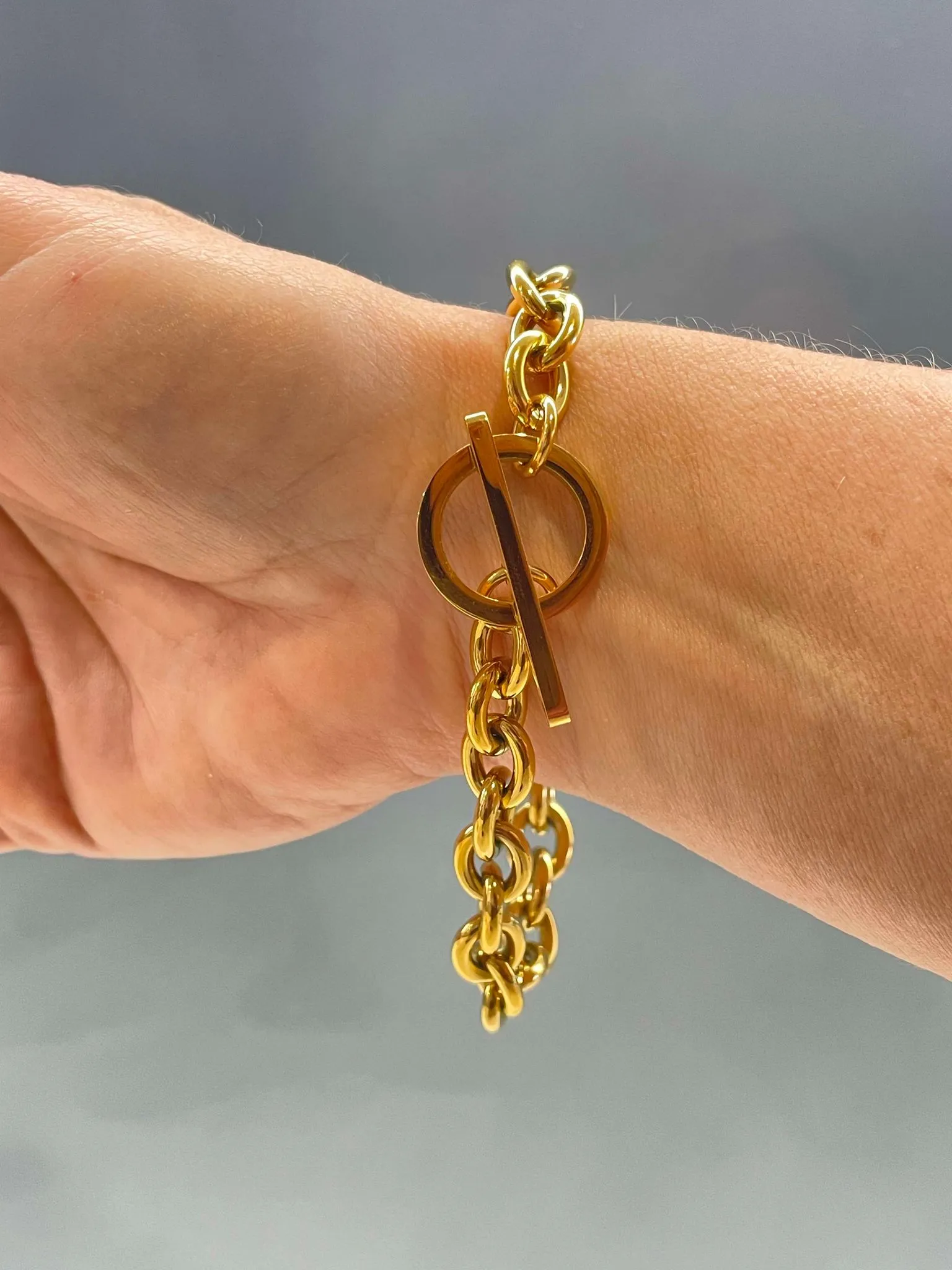Chunky bar bracelet - gold – Tarnish Proof Jewellery