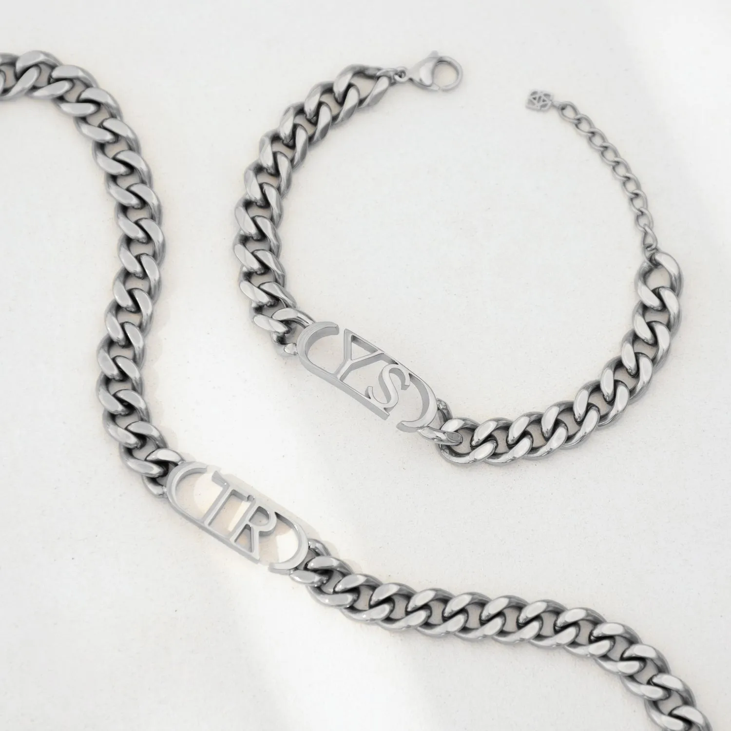 Chunky Initial Choker (Silver)