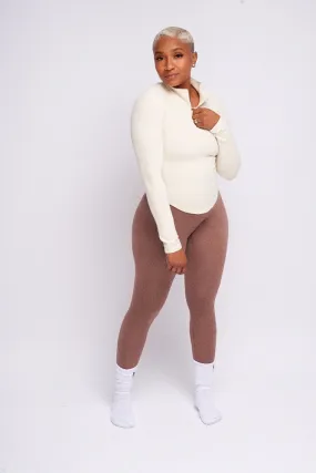 Cream Zip Pullover PRESALE