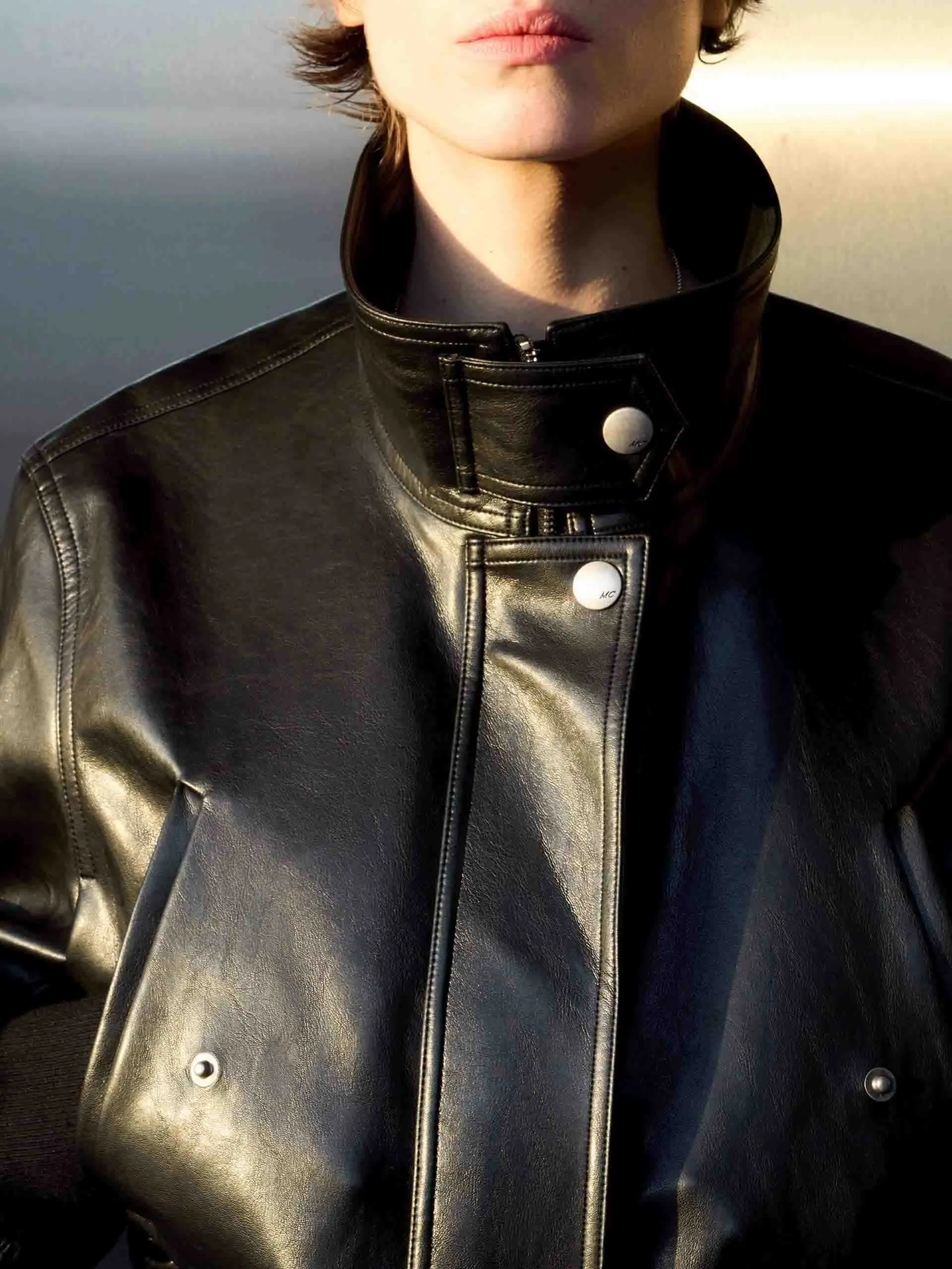 Cropped Leather Jacket