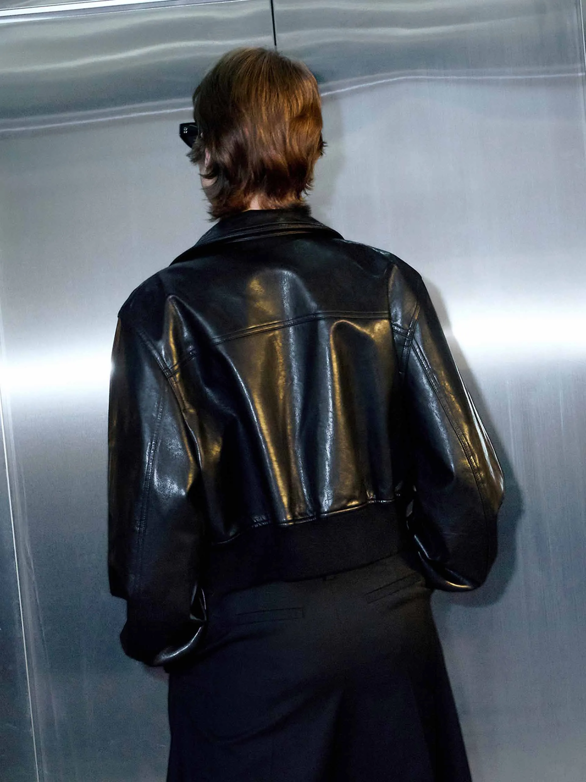 Cropped Leather Jacket