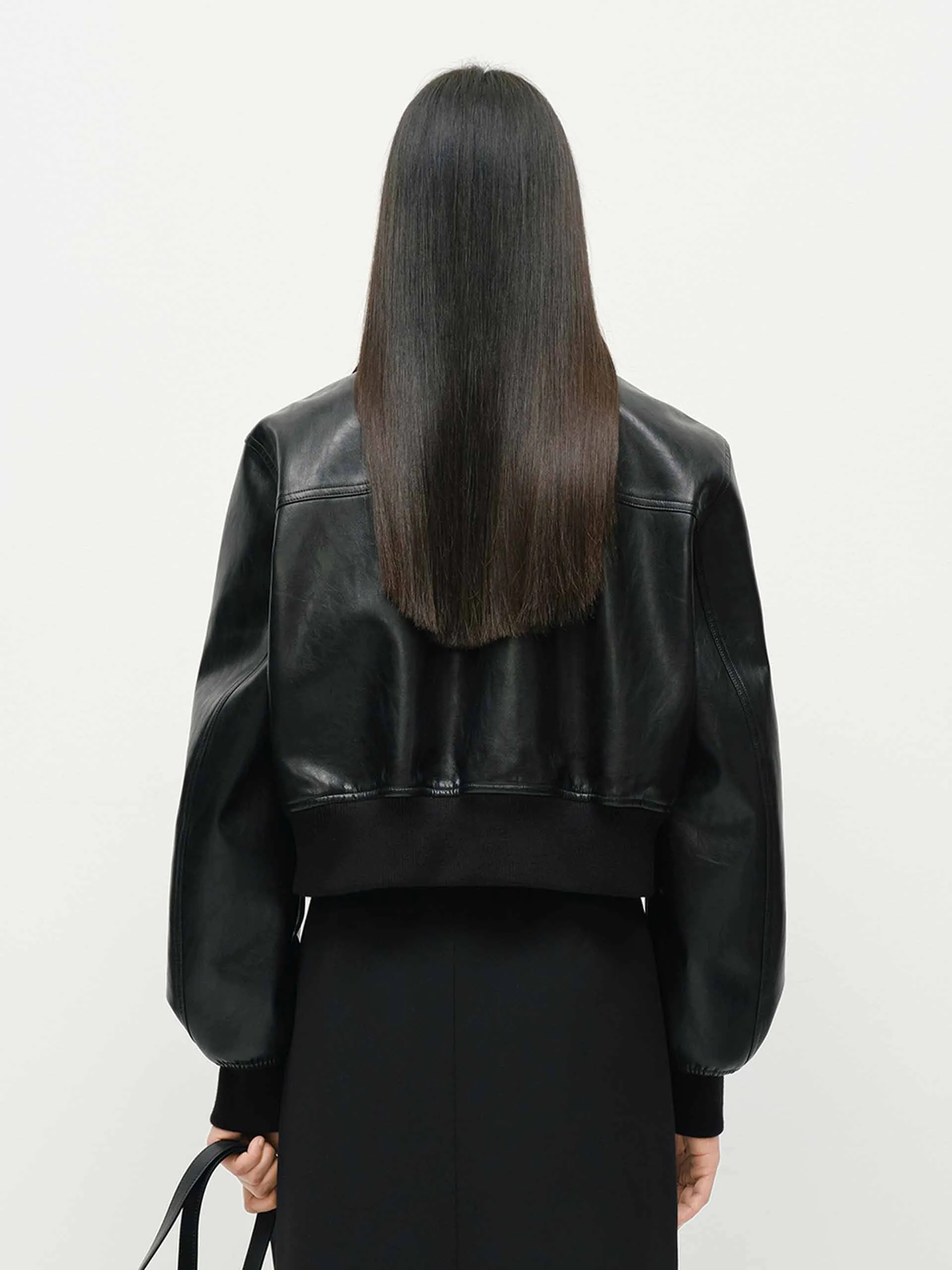Cropped Leather Jacket