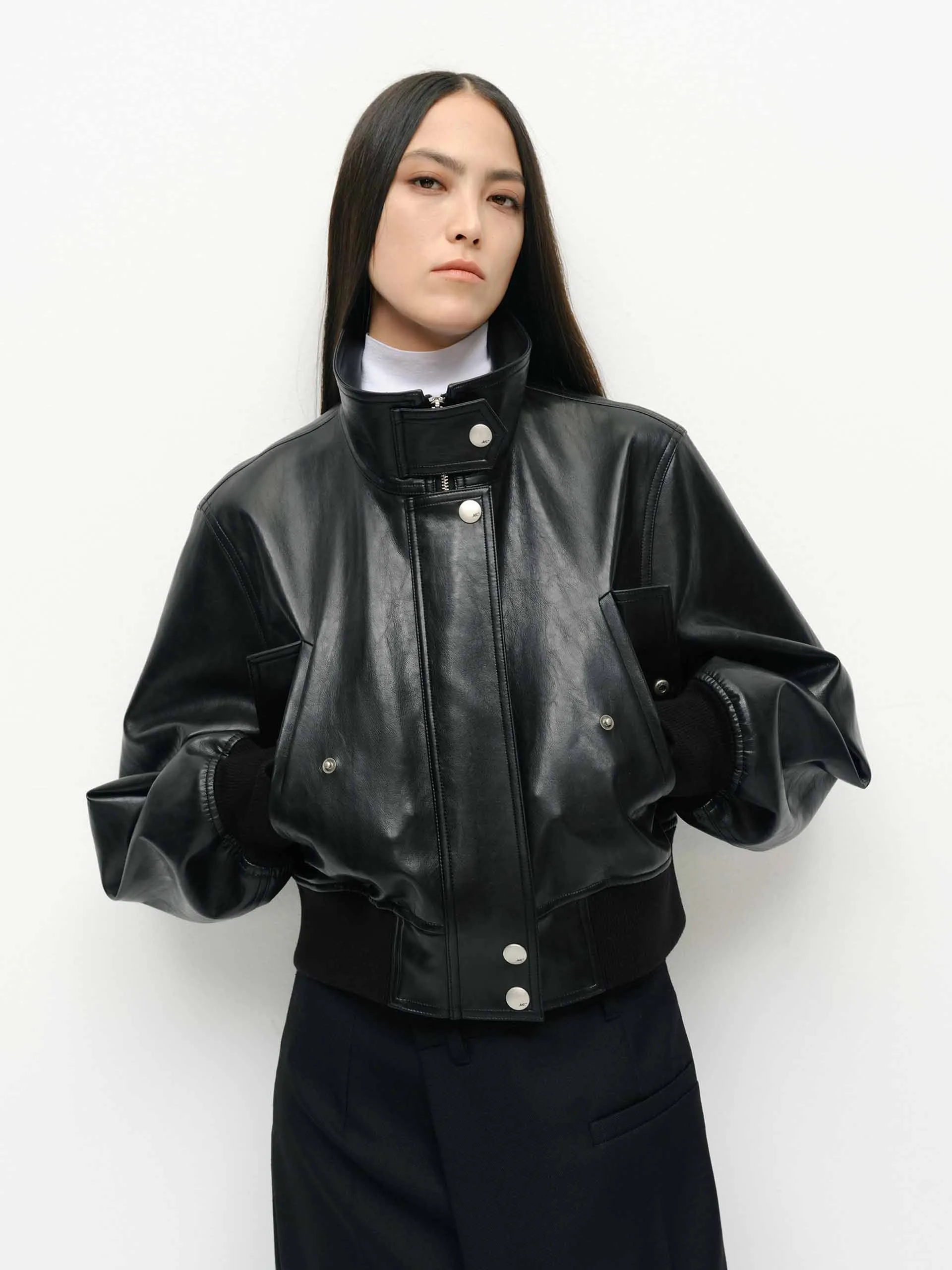 Cropped Leather Jacket
