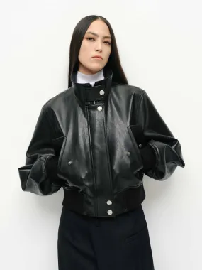Cropped Leather Jacket