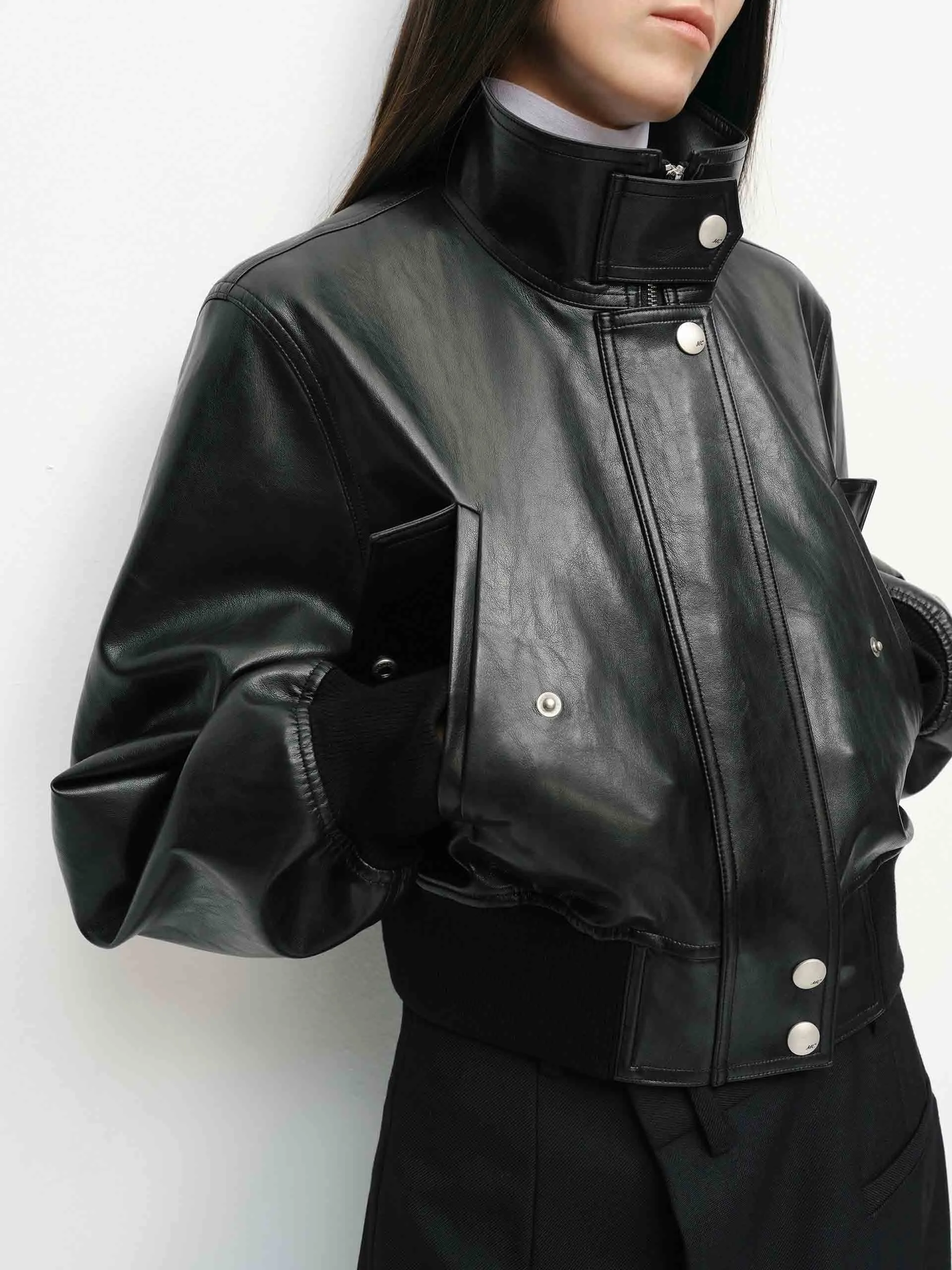 Cropped Leather Jacket