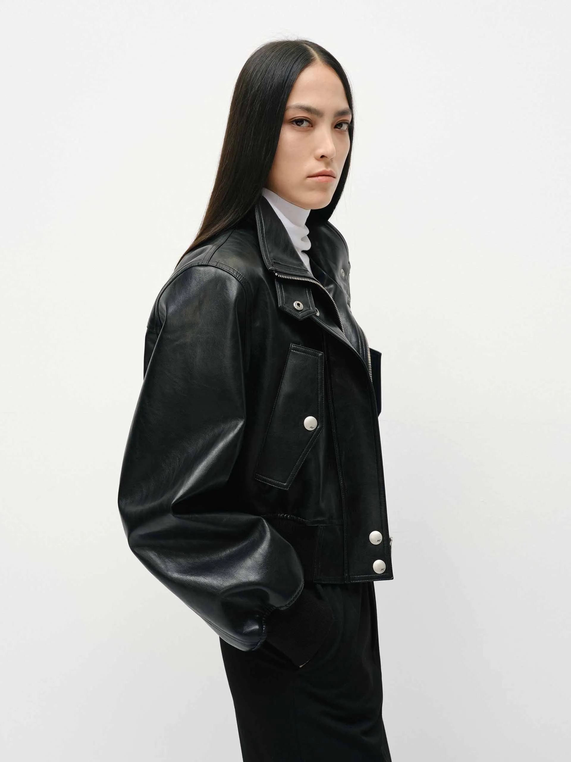 Cropped Leather Jacket