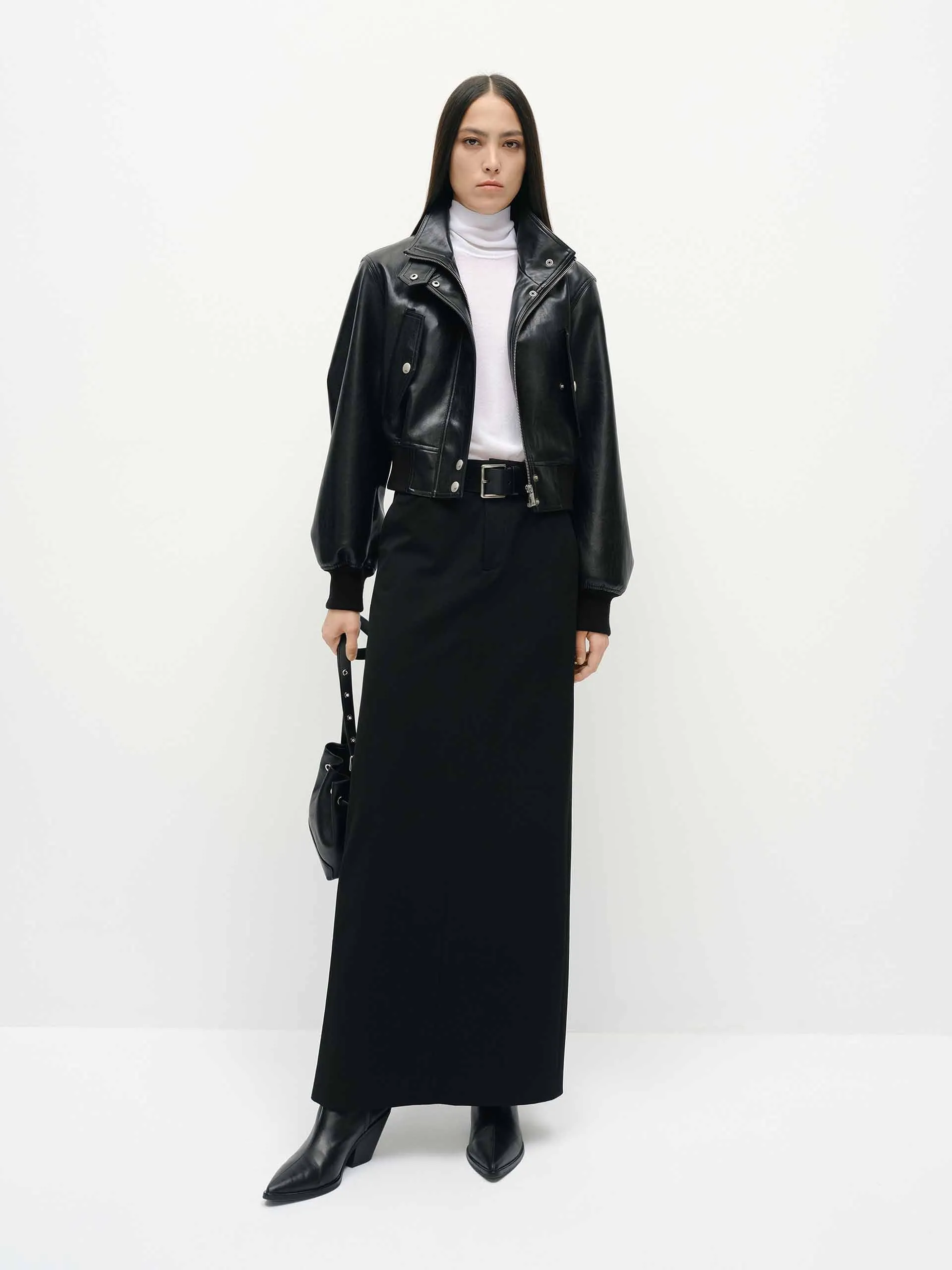 Cropped Leather Jacket