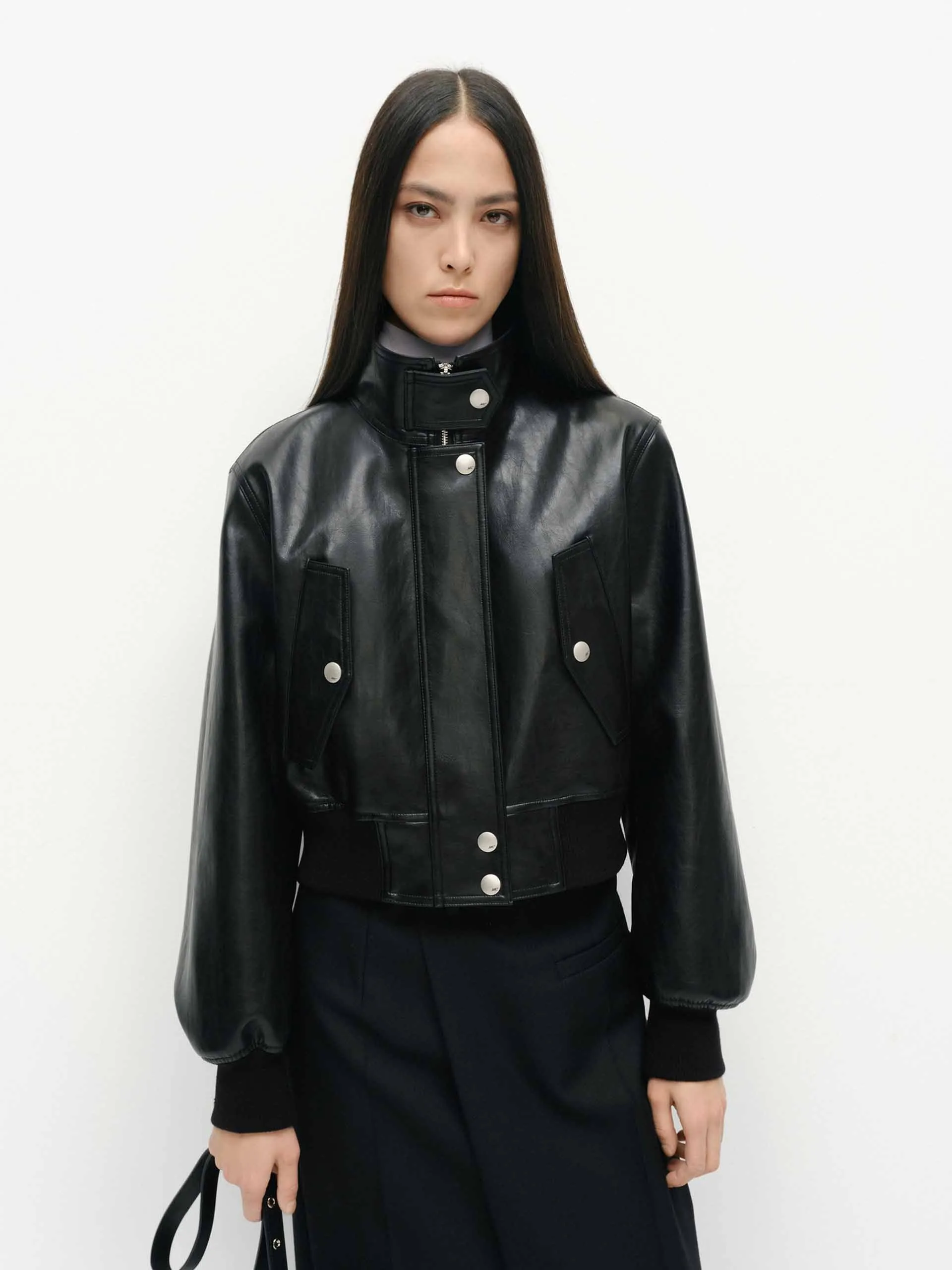 Cropped Leather Jacket