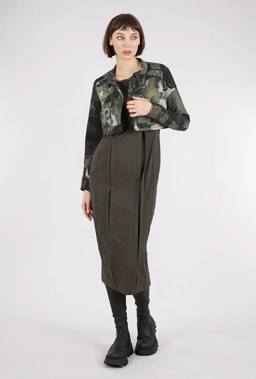 Cropped Stretch Twill Jacket, Jungle Multi
