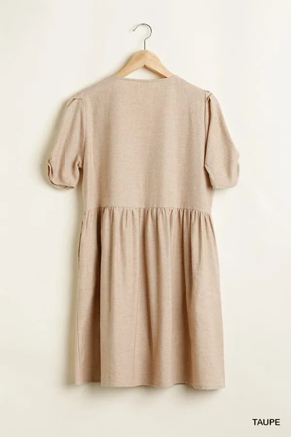 Delaney Tunic Dress (Taupe)
