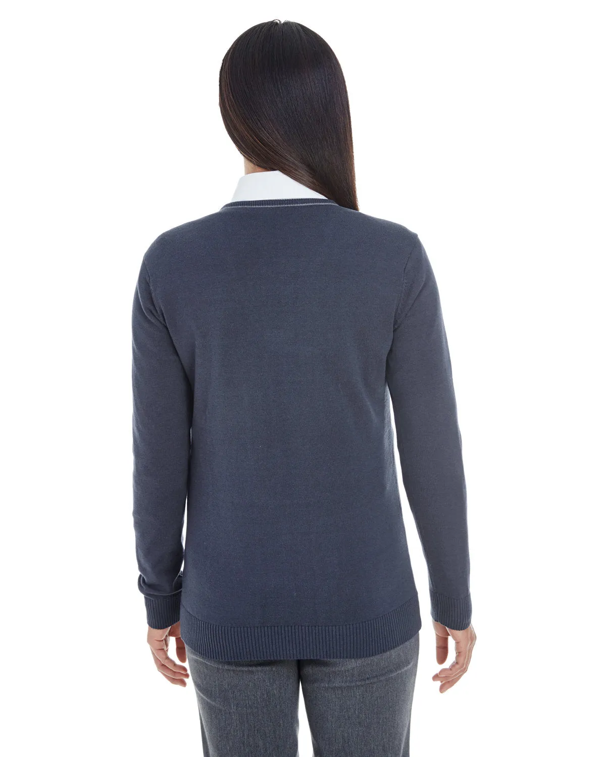 Devon & Jones Ladies' Manchester Fully-Fashioned Full-Zip Cardigan Sweater DG478W