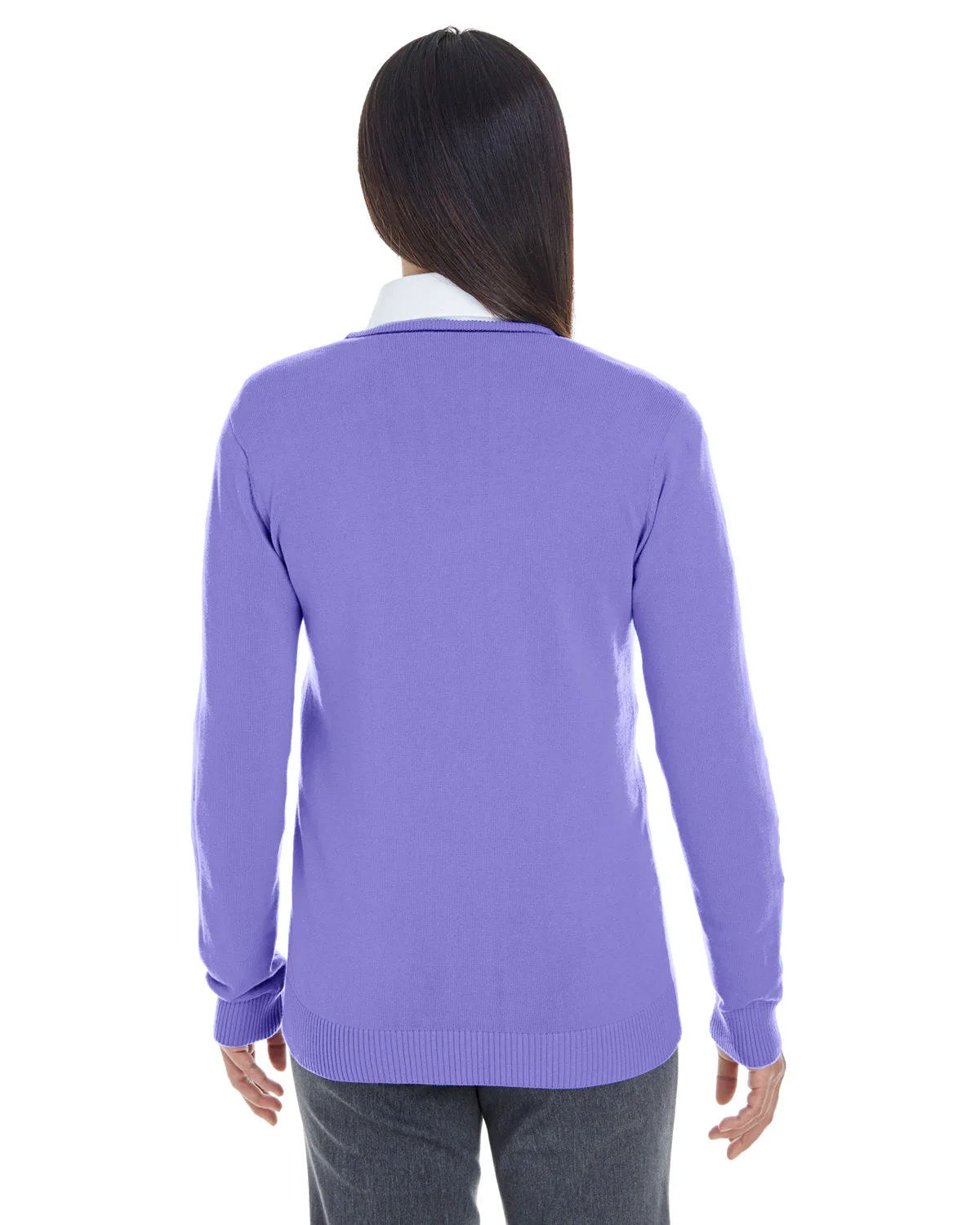 Devon & Jones Ladies' Manchester Fully-Fashioned Full-Zip Cardigan Sweater DG478W