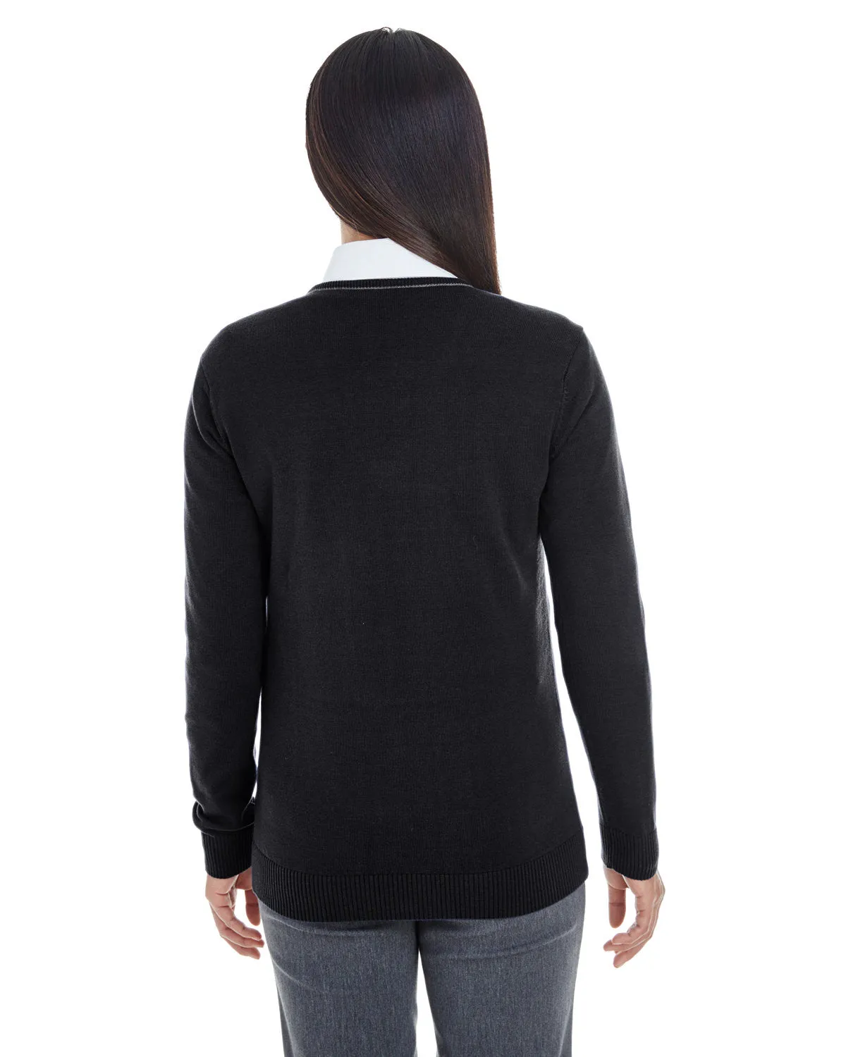 Devon & Jones Ladies' Manchester Fully-Fashioned Full-Zip Cardigan Sweater DG478W