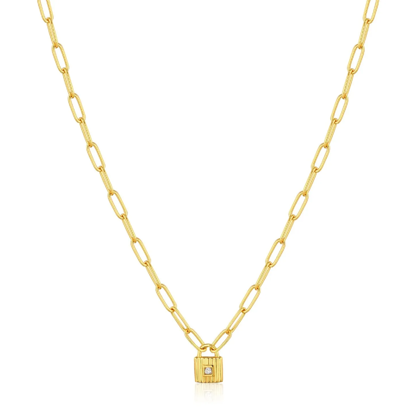 Gold Chunky Chain Padlock Necklace