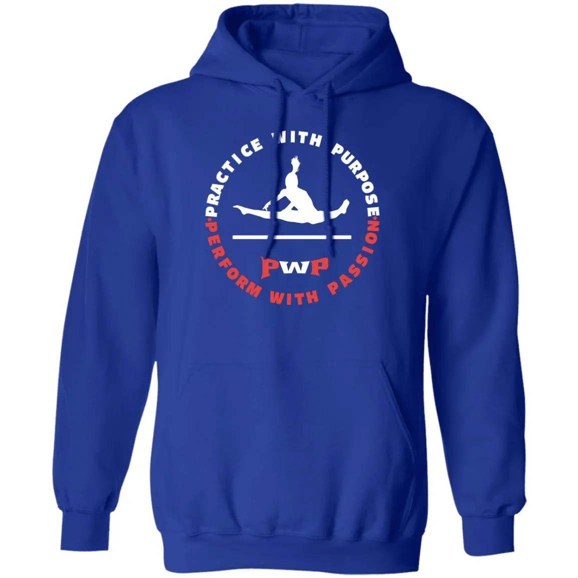 Gymnastics-Themed Pullover Hoodie (Wht UEB)