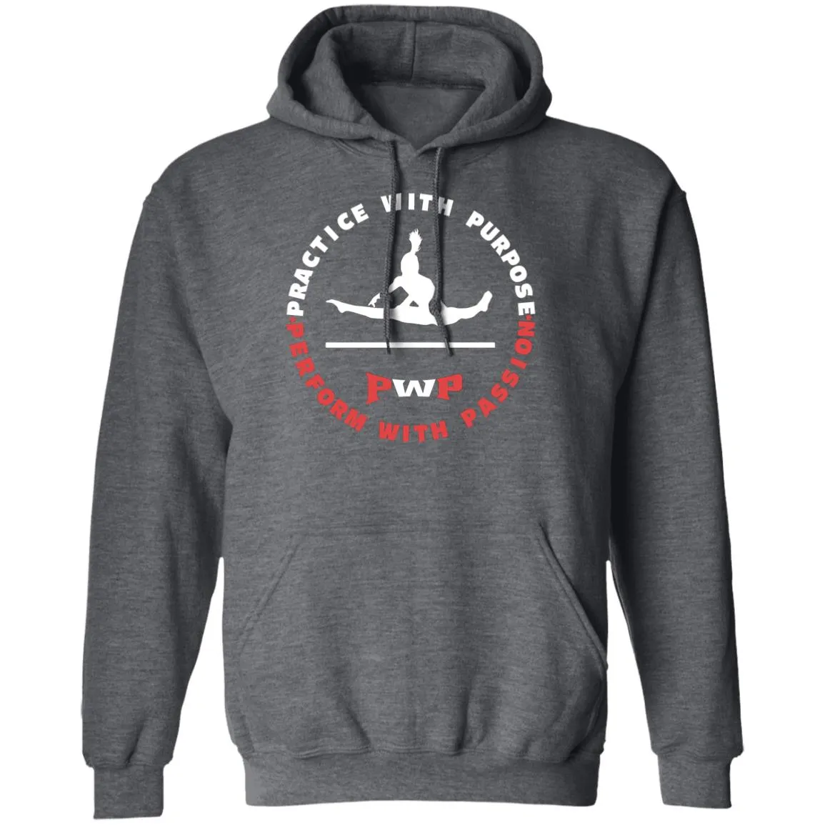 Gymnastics-Themed Pullover Hoodie (Wht UEB)
