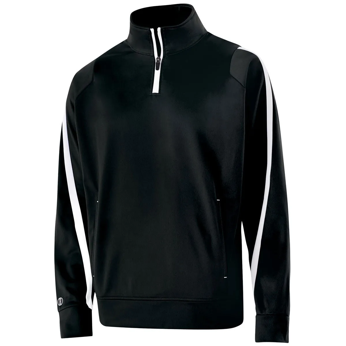 Holloway Youth Black/White Quarter Zip Determination Pullover