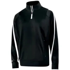 Holloway Youth Black/White Quarter Zip Determination Pullover