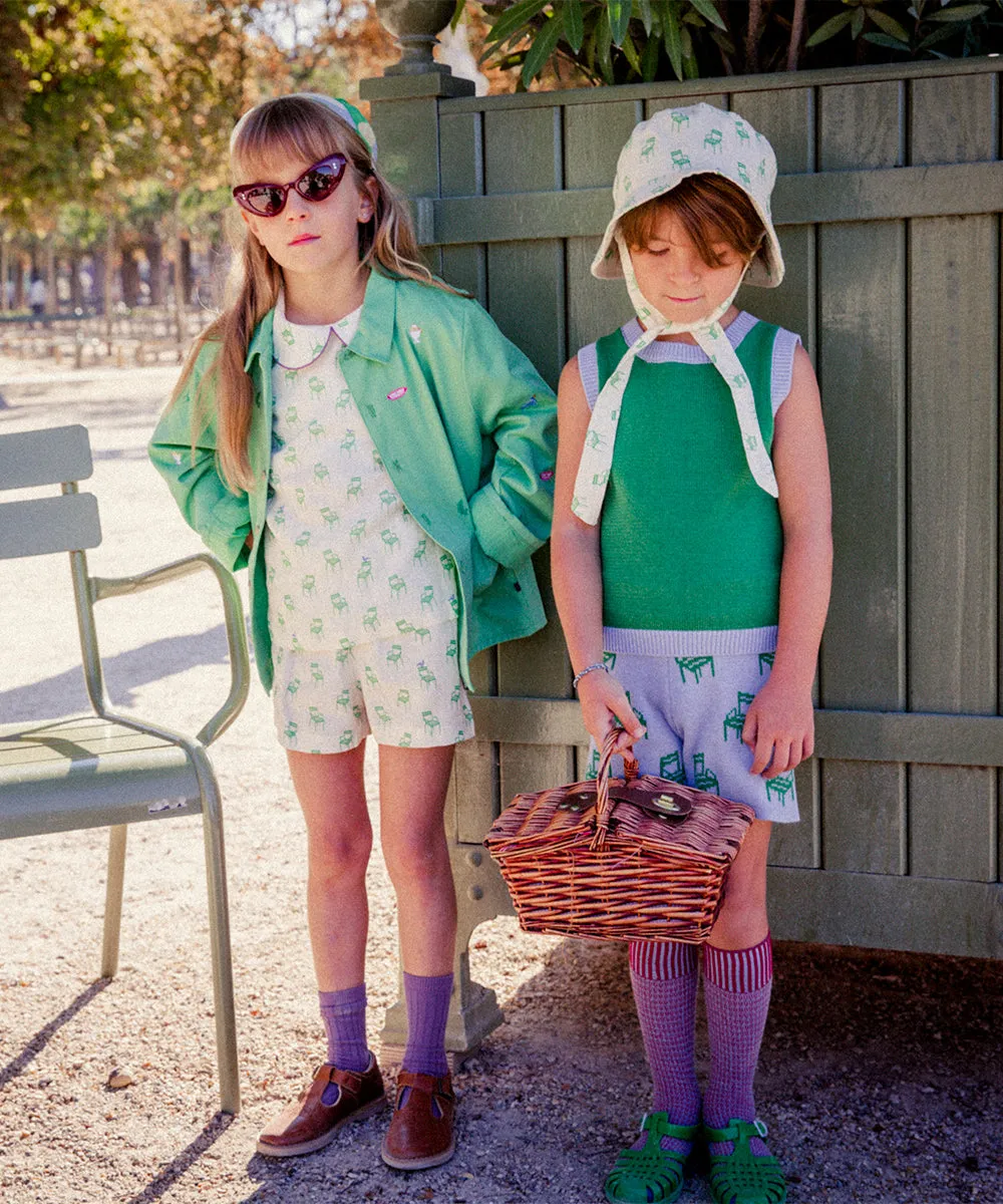 Knit Motif Shorts in Chair
