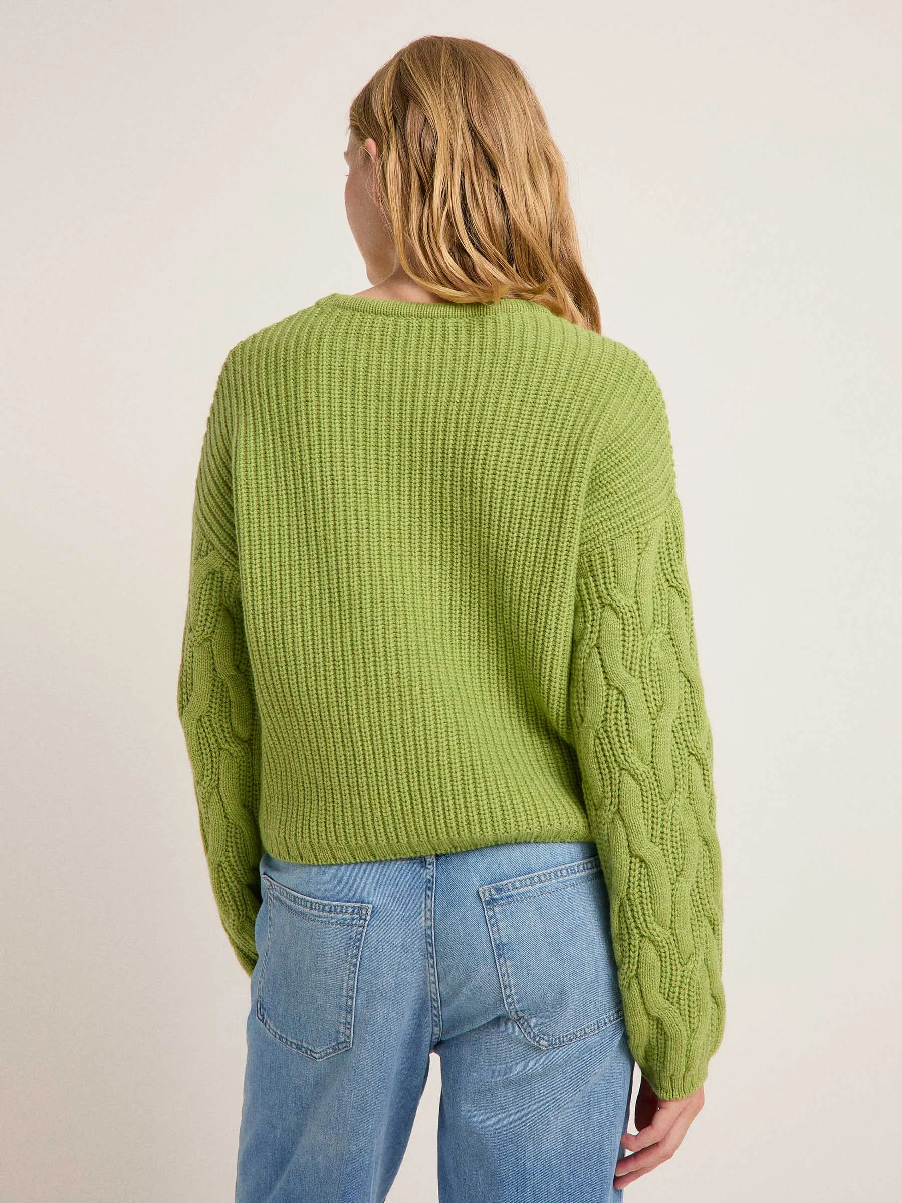 Lanius Pullover mit Zopfmuster GOTS fern