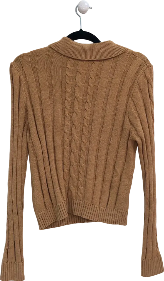 MOTF Camel Cable Knit Cardigan UK M