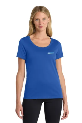 Nike Ladies DriFIT CottonPoly Scoop Neck Tee, Rush Blue [ME Elecmetal]