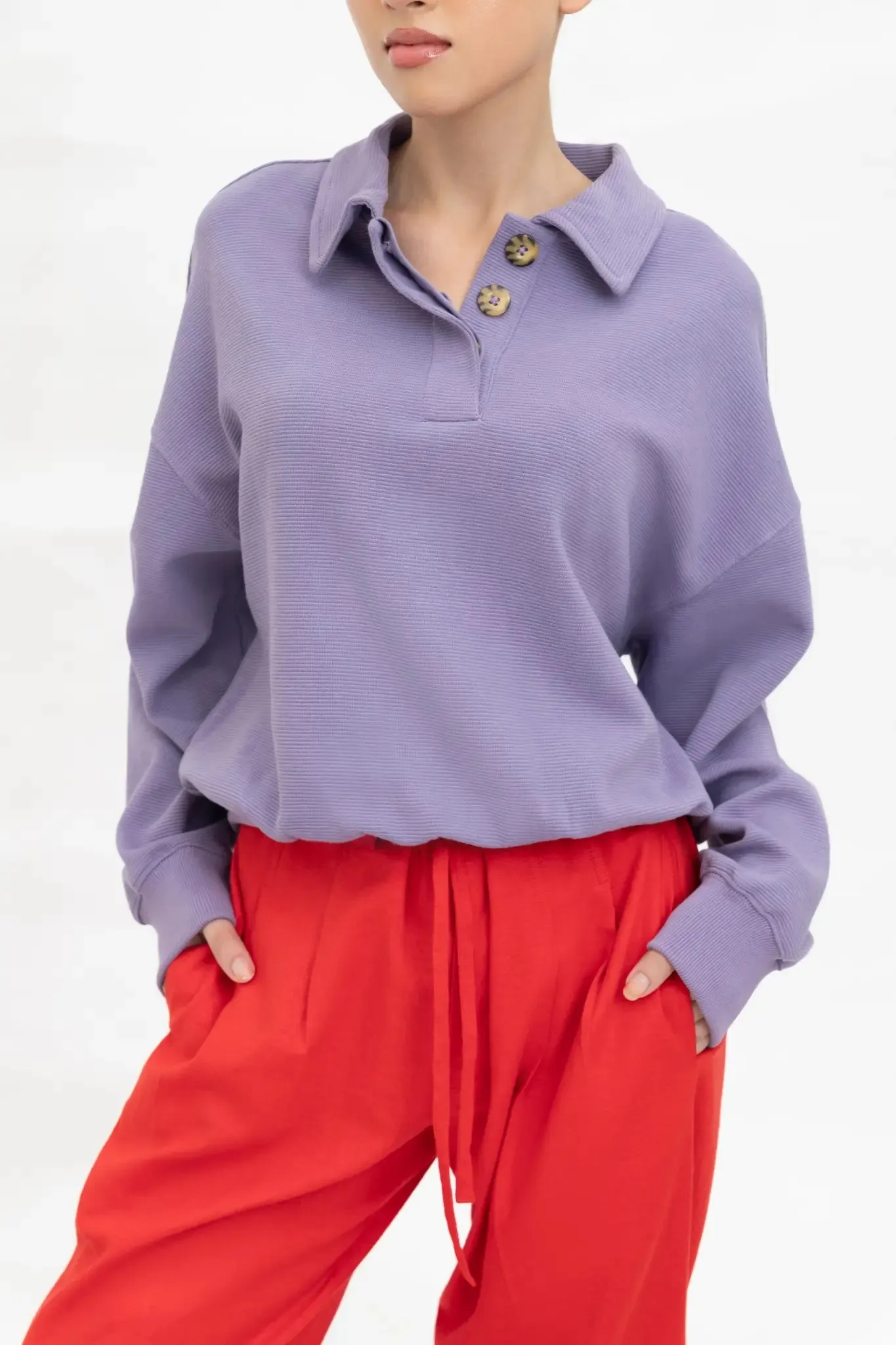 Periwinkle Purple Ribbed Pullover