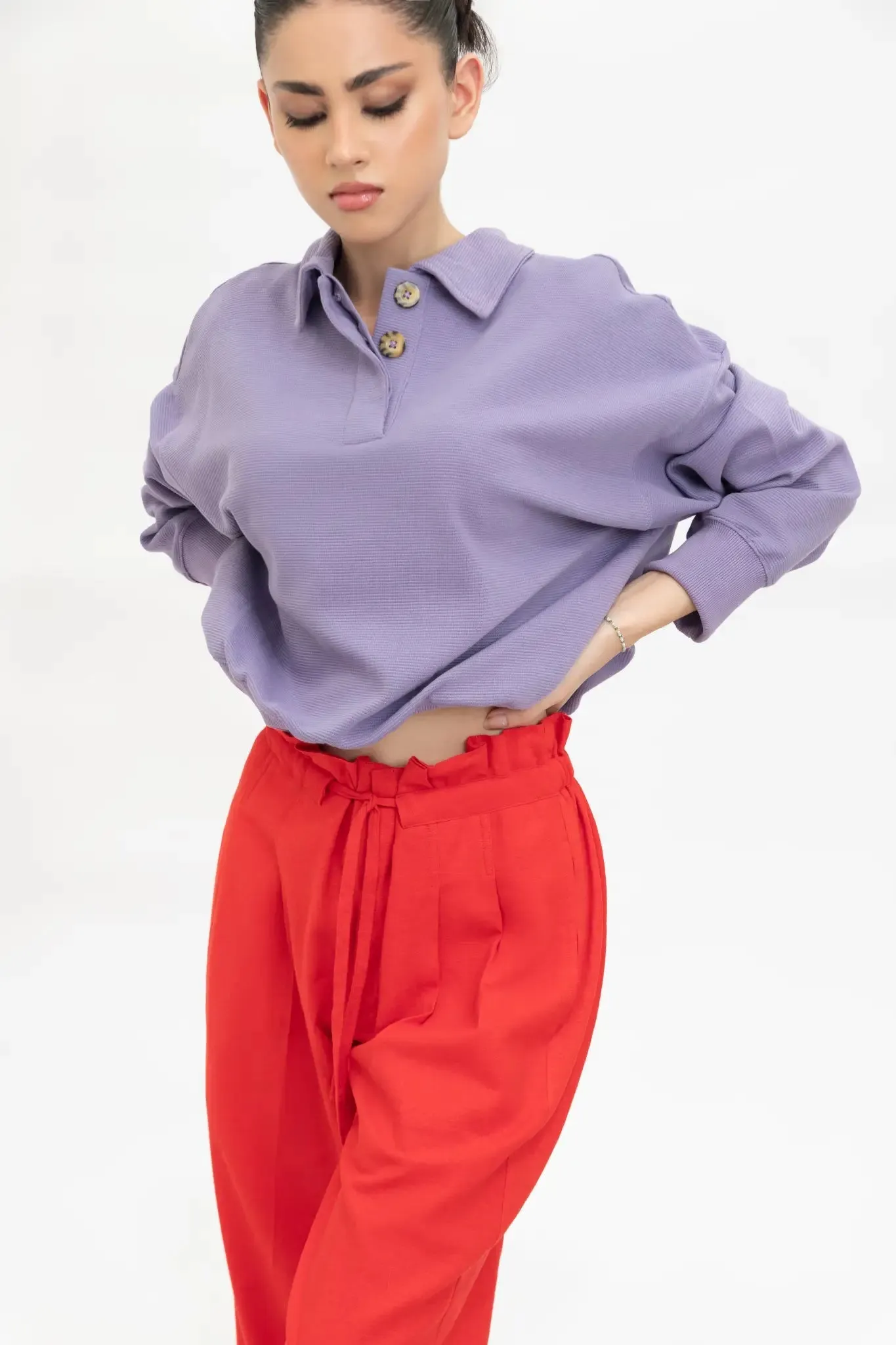 Periwinkle Purple Ribbed Pullover