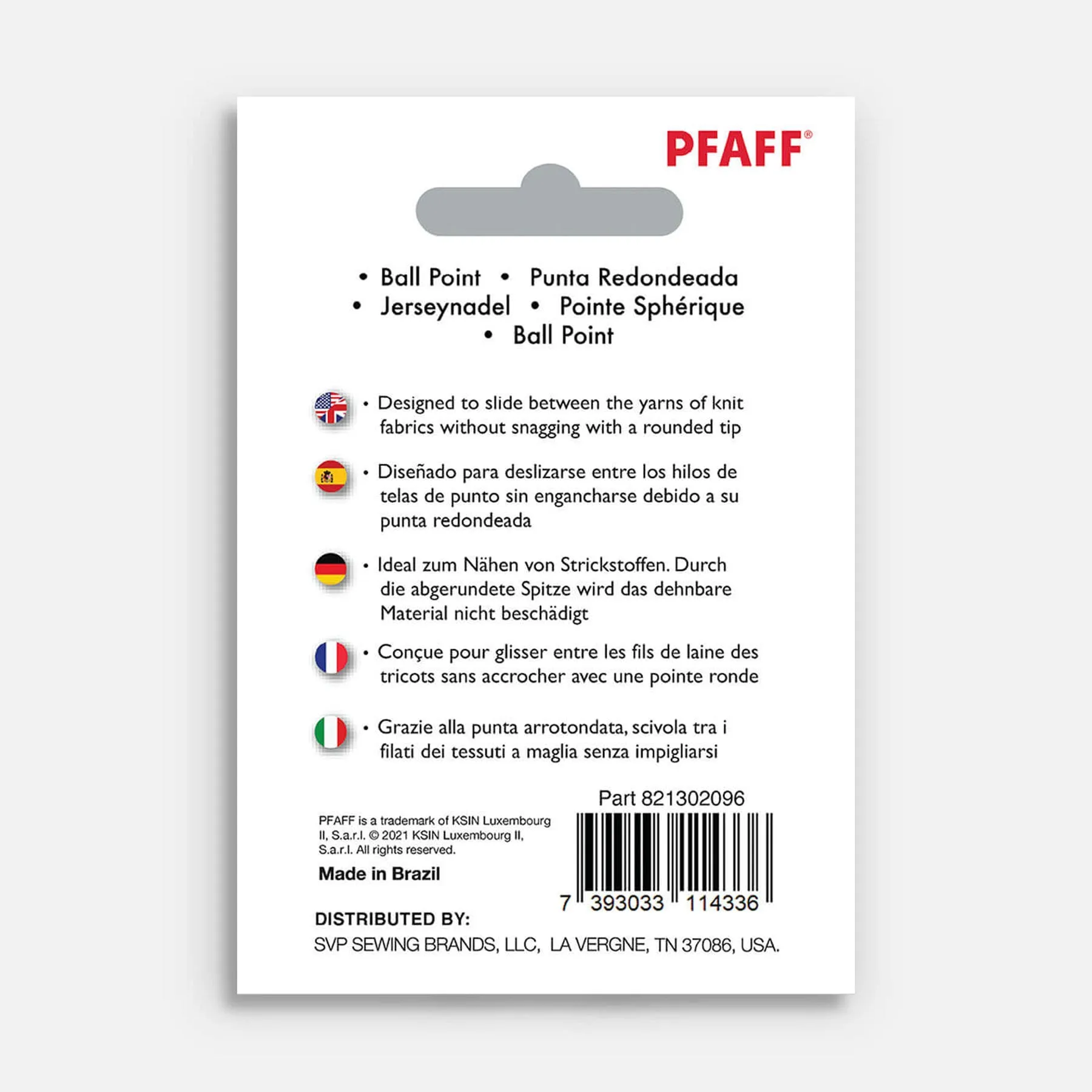 PFAFF® Ball Point Needles Size 90/14 5-Pack