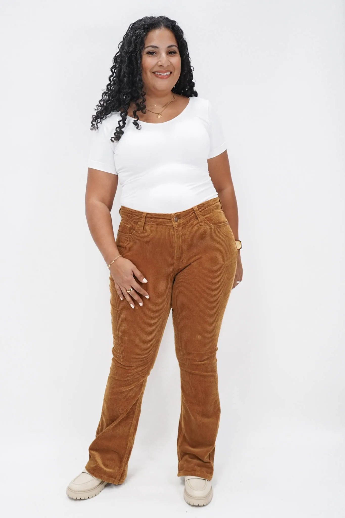 Providence Bootcut Corduroy Pants in Camel