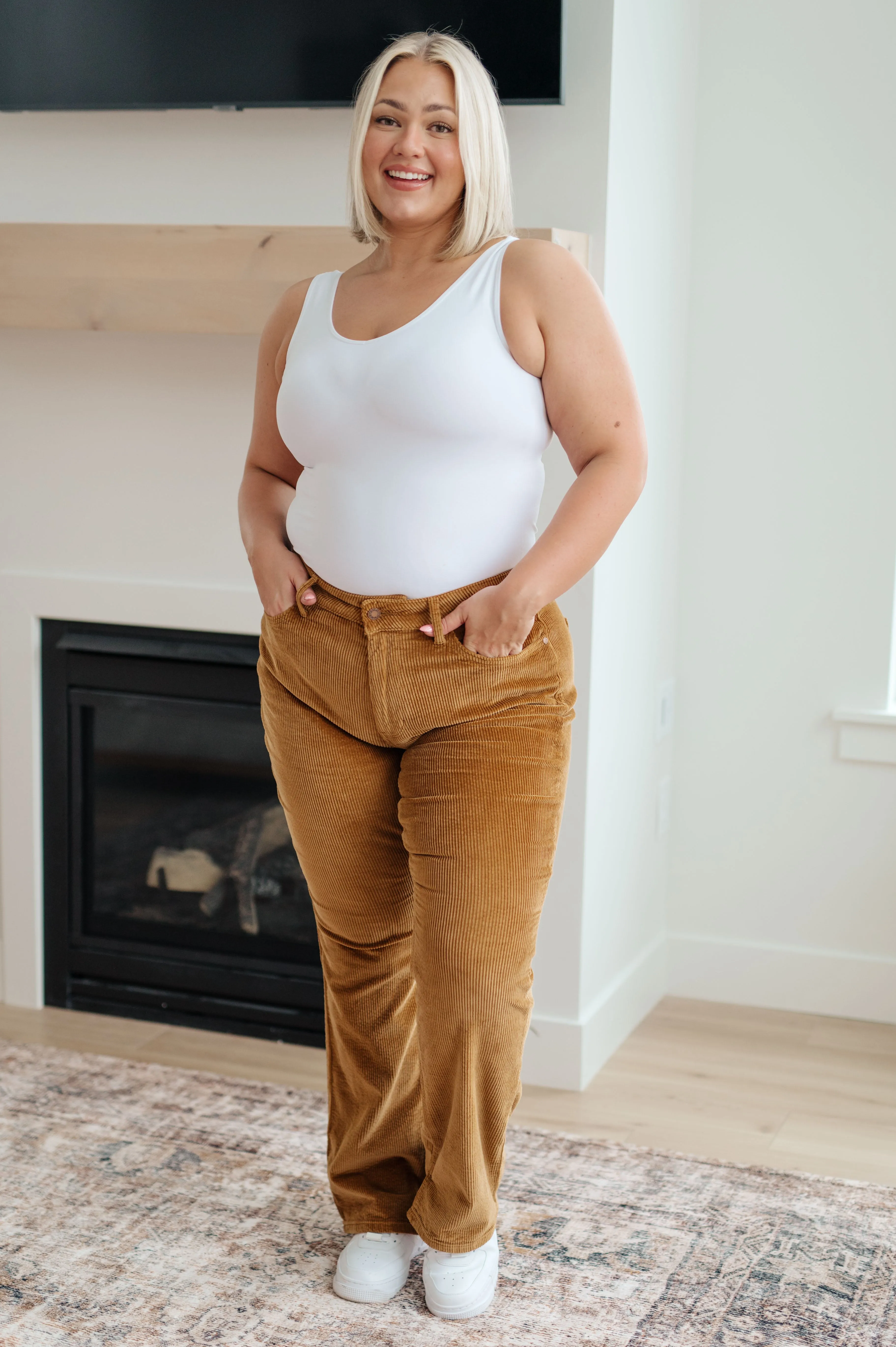 Providence Bootcut Corduroy Pants in Camel