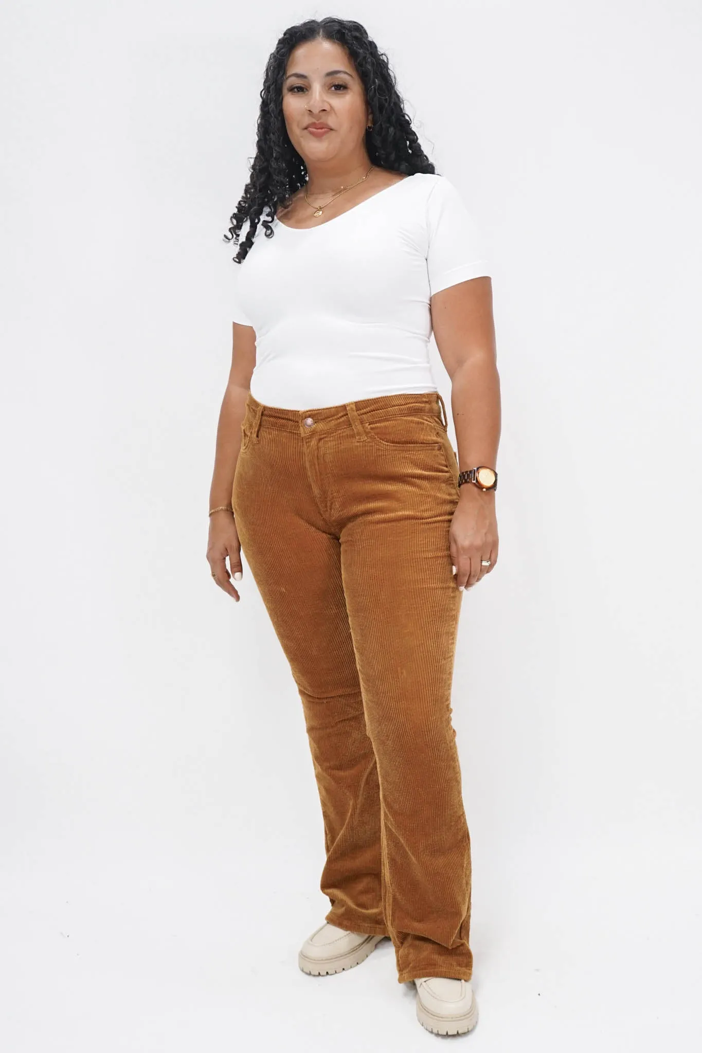 Providence Bootcut Corduroy Pants in Camel