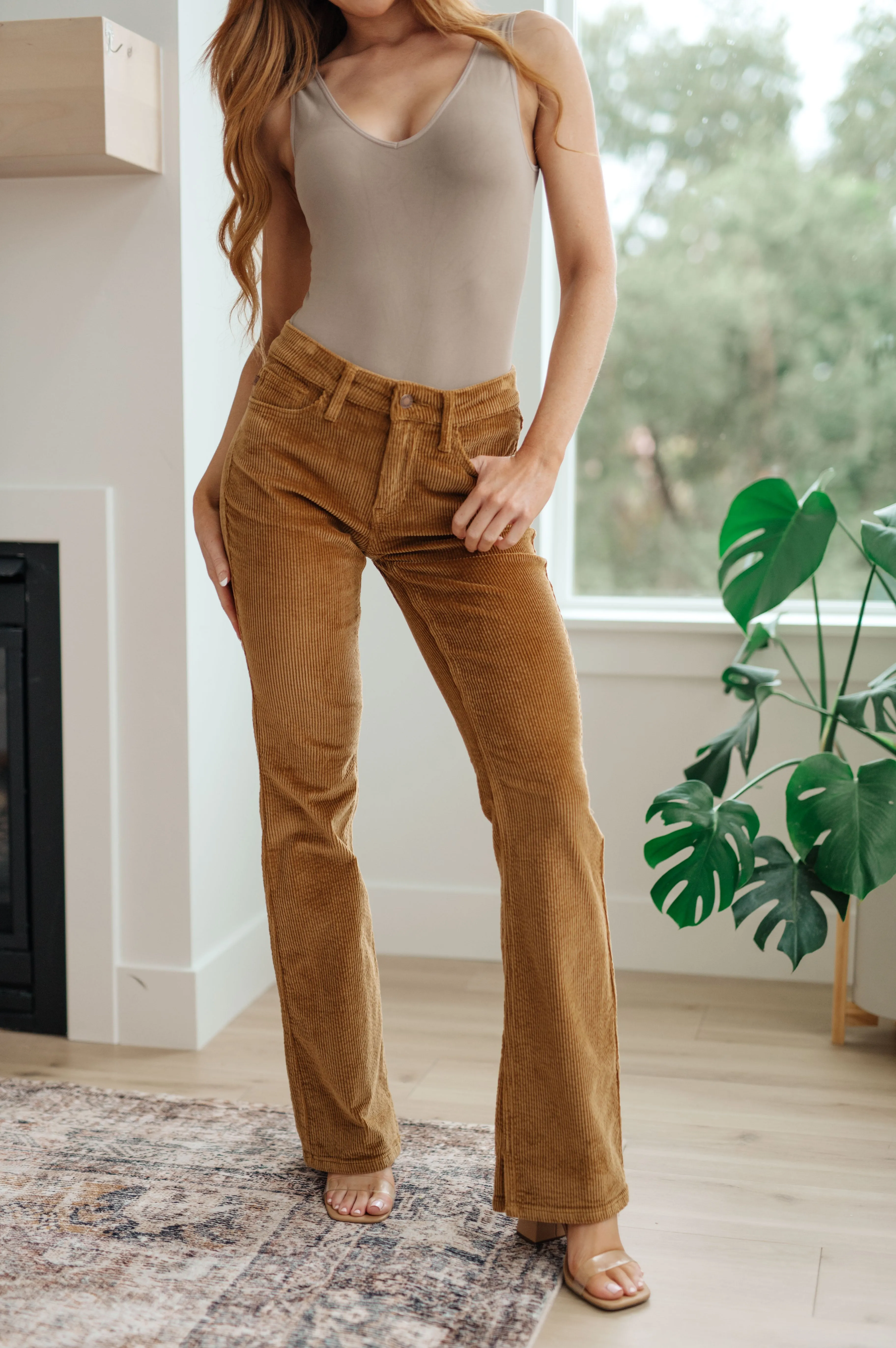Providence Bootcut Corduroy Pants in Camel
